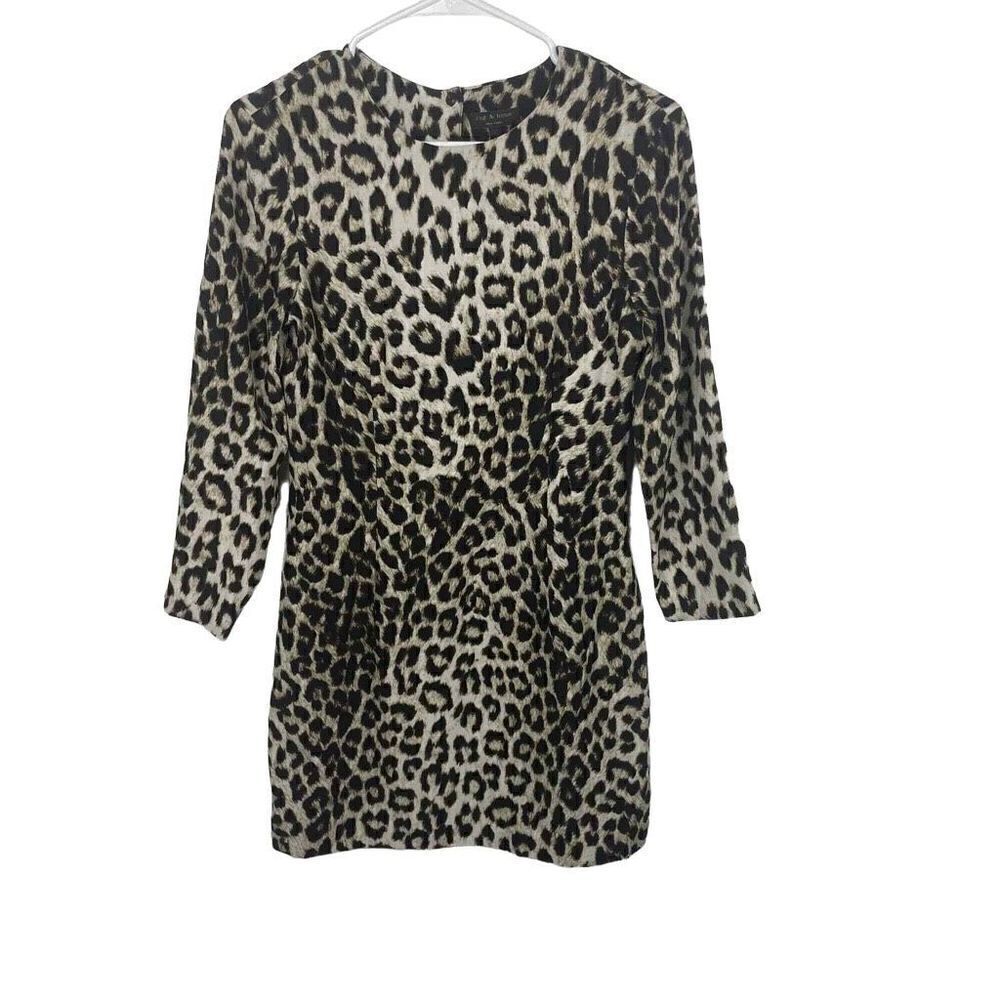 Rag & Bone Cheetah Dress 100% Silk Size 2